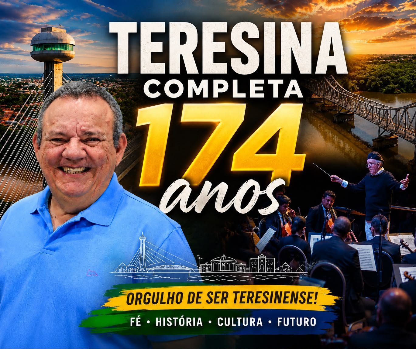 Teresina completa 174 anos com fim de semana de fé, homenagens e música